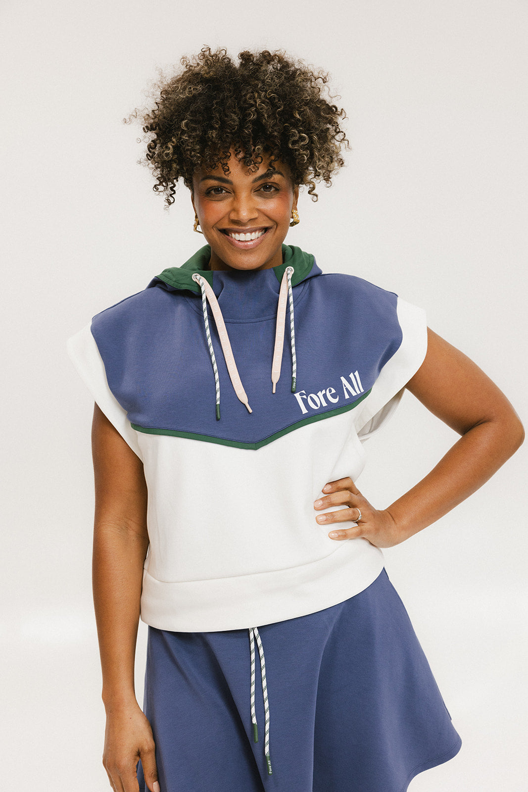 Laila Sleeveless Hoodie - Indigo