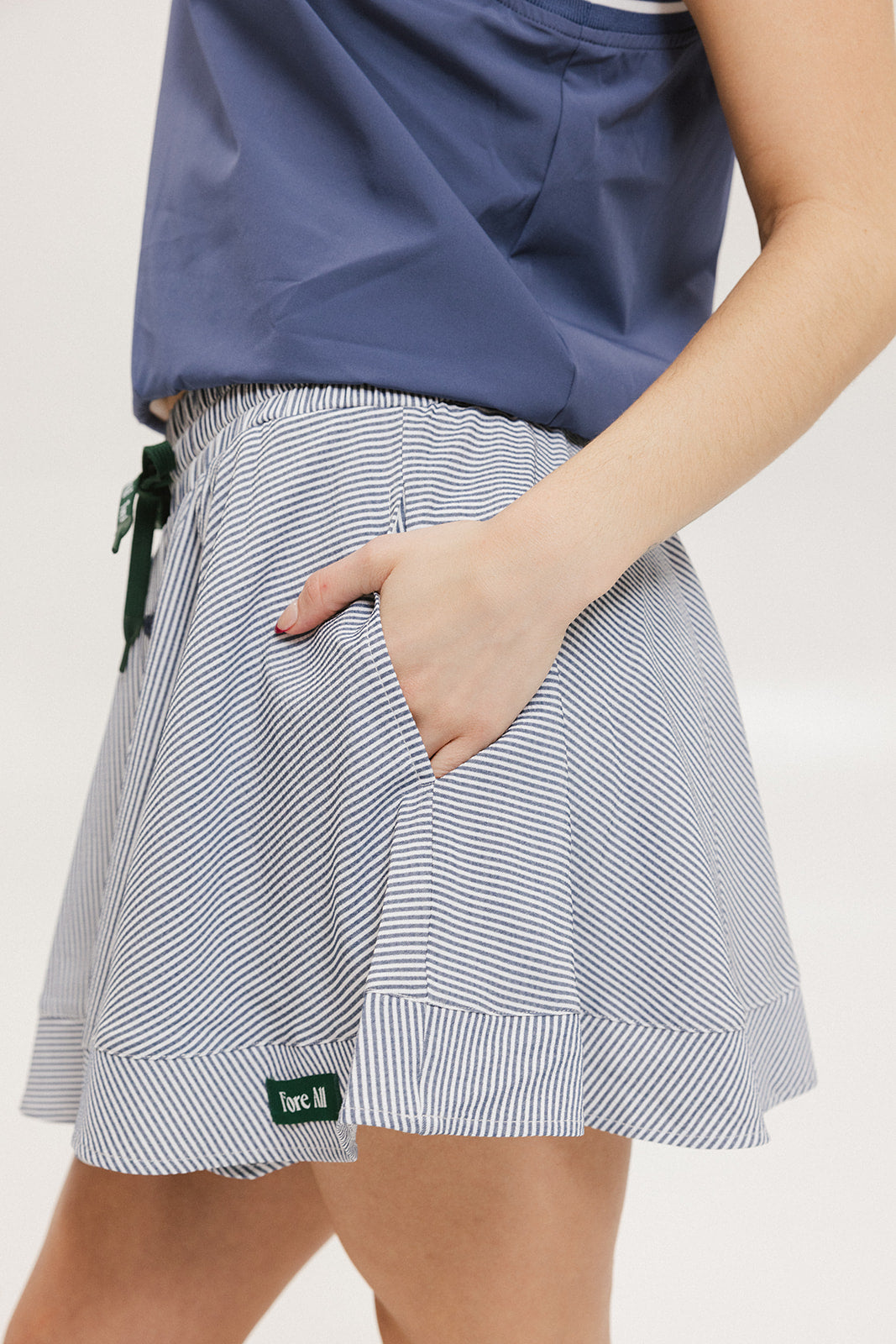 Patty Skirt - Indigo Stripe