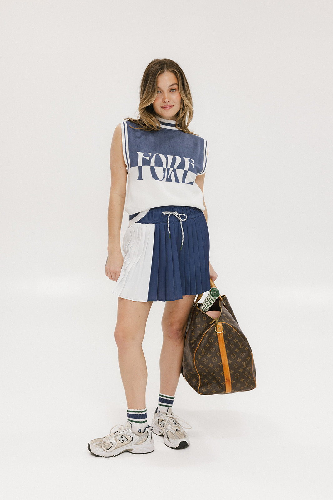 Rose Pleated Skirt - Indigo
