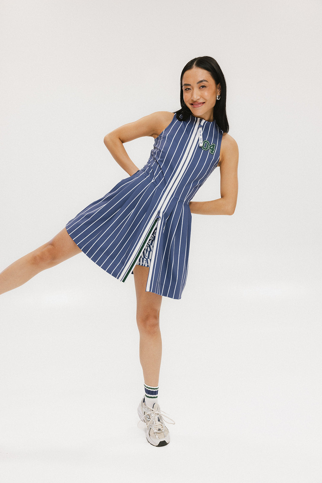 Erin Dress - Pinstripe Indigo