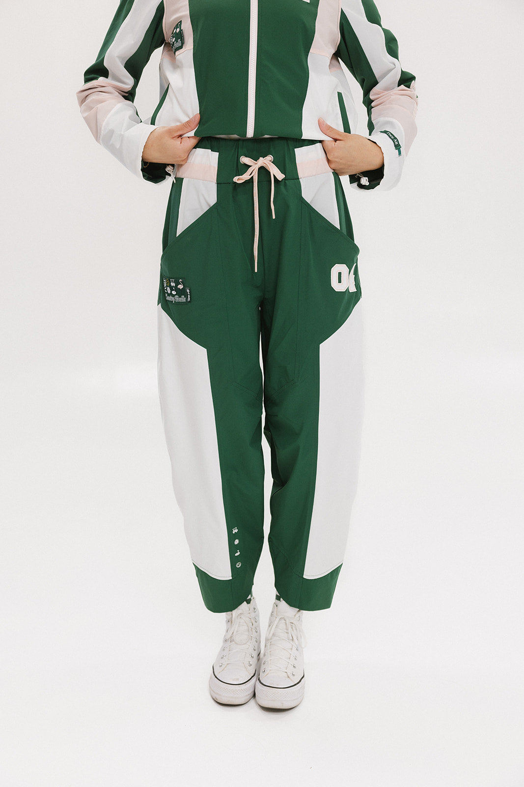Caitlin Warm-Up Pant - Green/Pink