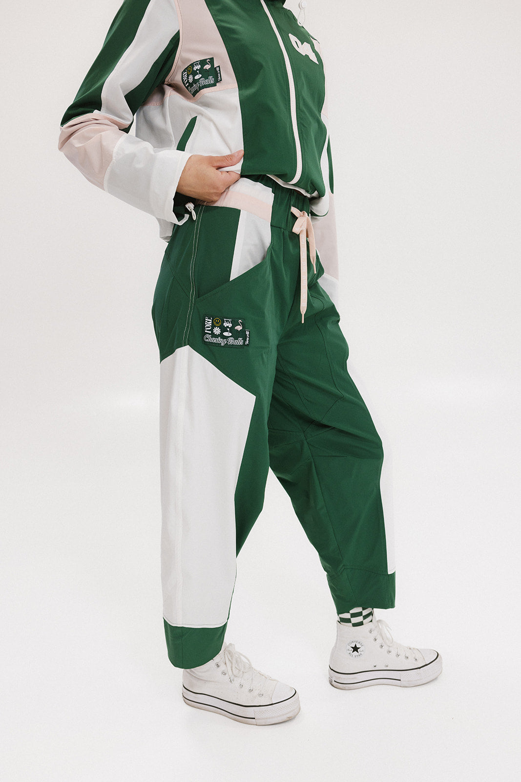Caitlin Warm-Up Pant - Green/Pink