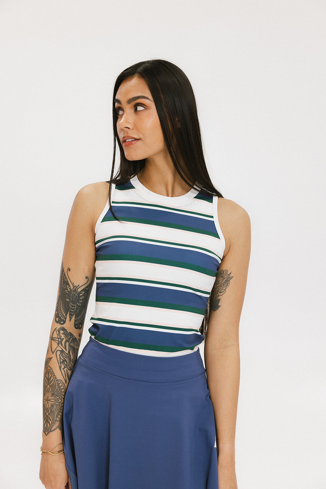 Serena Tank - Indigo Stripes