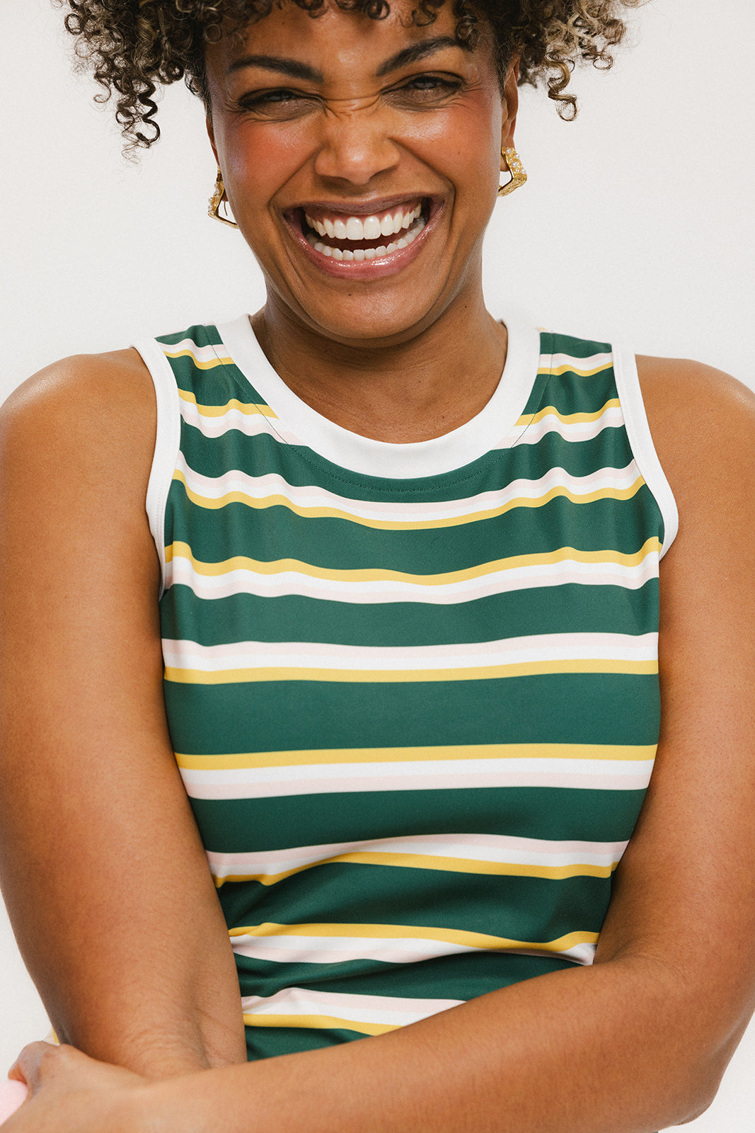 Serena Tank - Mustard Stripes
