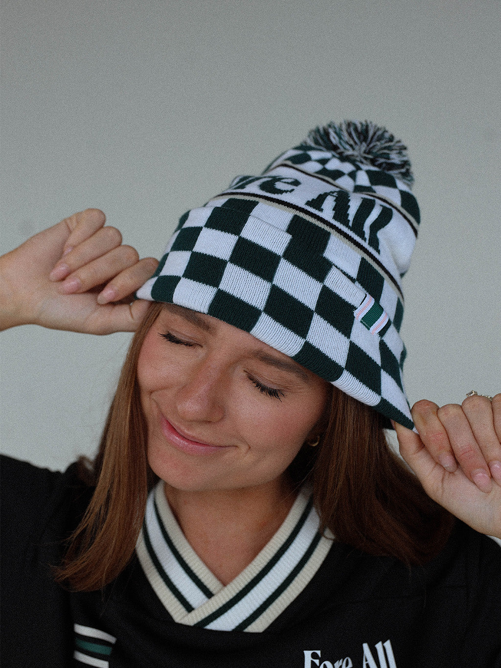 Toques Beanie - Green/White Checkered