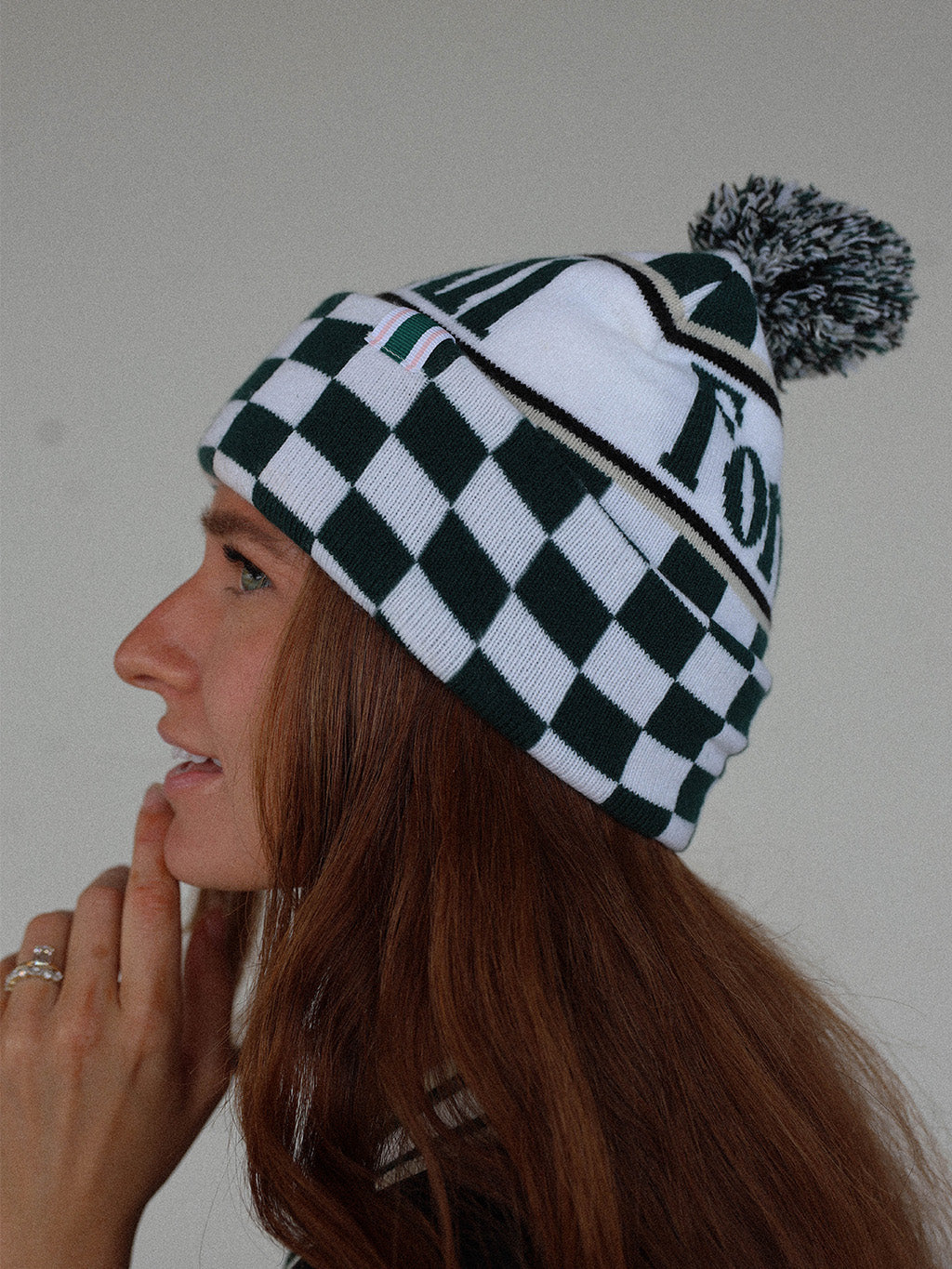 Toques Beanie - Green/White Checkered