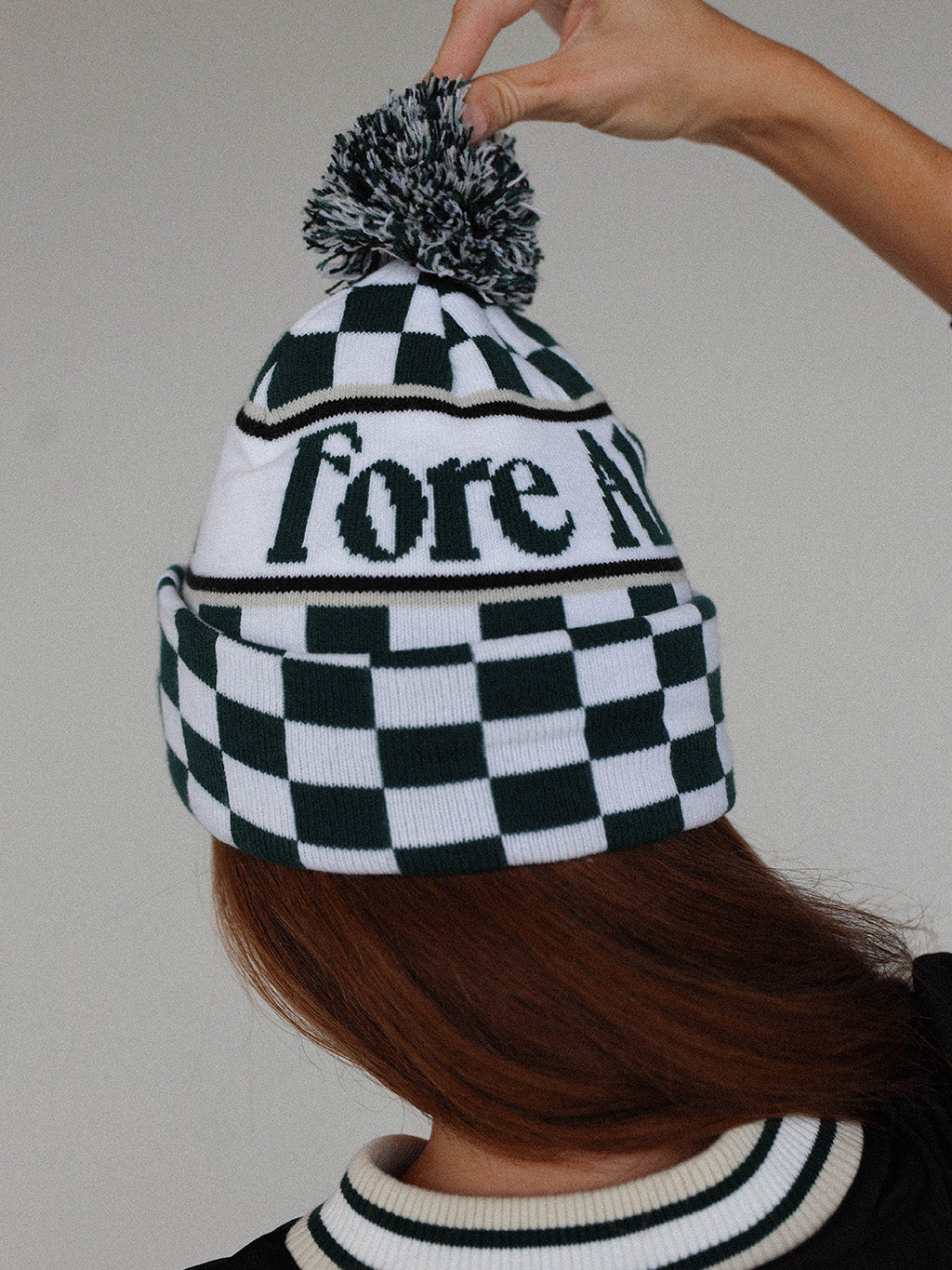 Toques Beanie - Green/White Checkered
