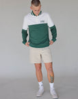 Hamilton Quarter Zip - Green/White