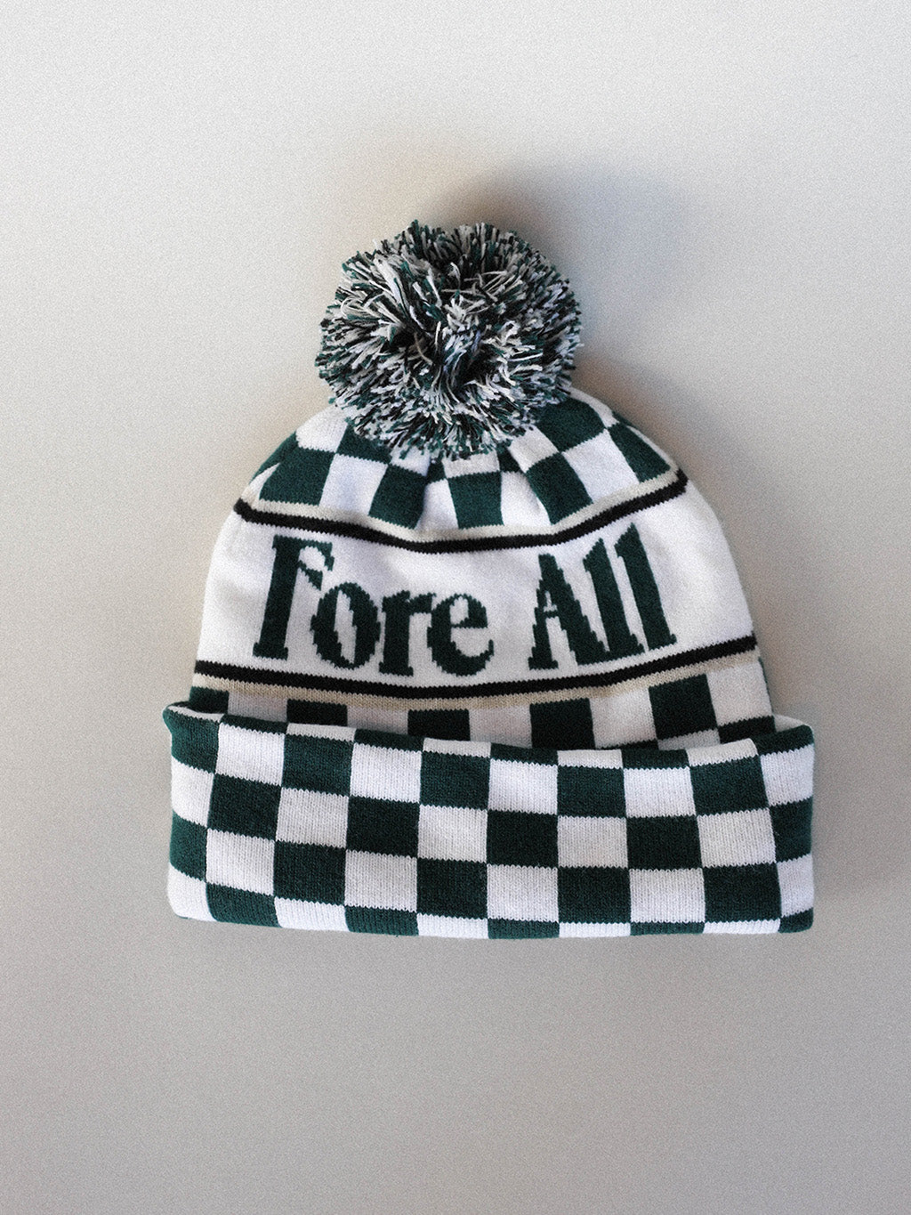 Toques Beanie - Green/White Checkered