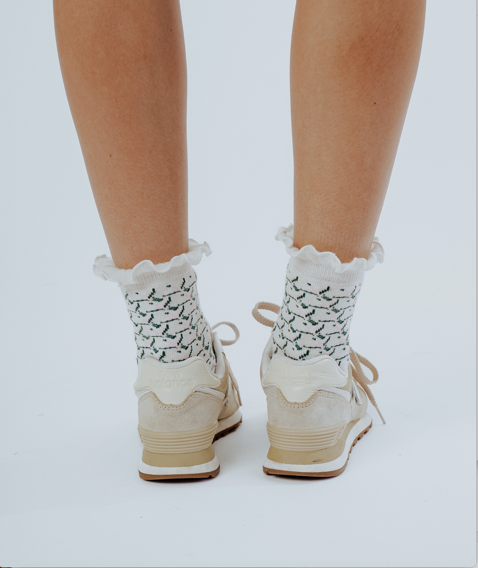 Maude Ruffle Sock - White Flamingo