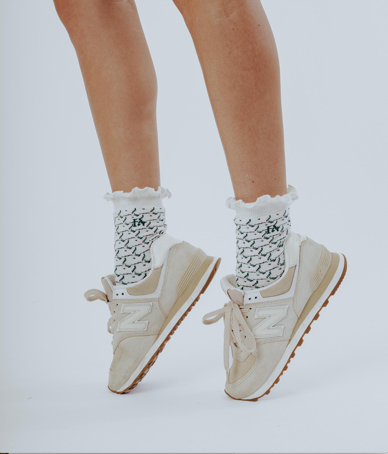 Maude Ruffle Sock - White Flamingo