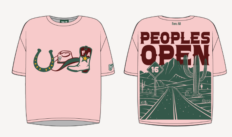 Wm-Peoples Open Tee - Pink Wm Logo