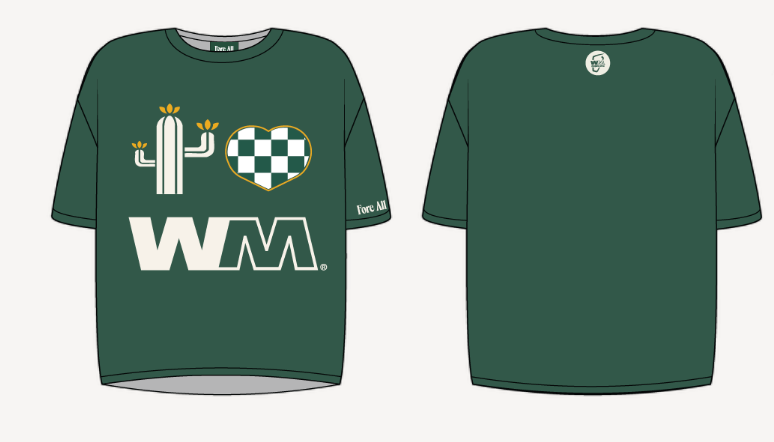 Wm-Heart Wm Tee - Green I Love Wm Logo