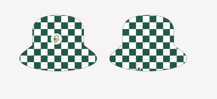 Wm - Austi Bucket Hat - Wm Green/White Checkered