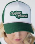 Golfing Optional Hat - White/Green