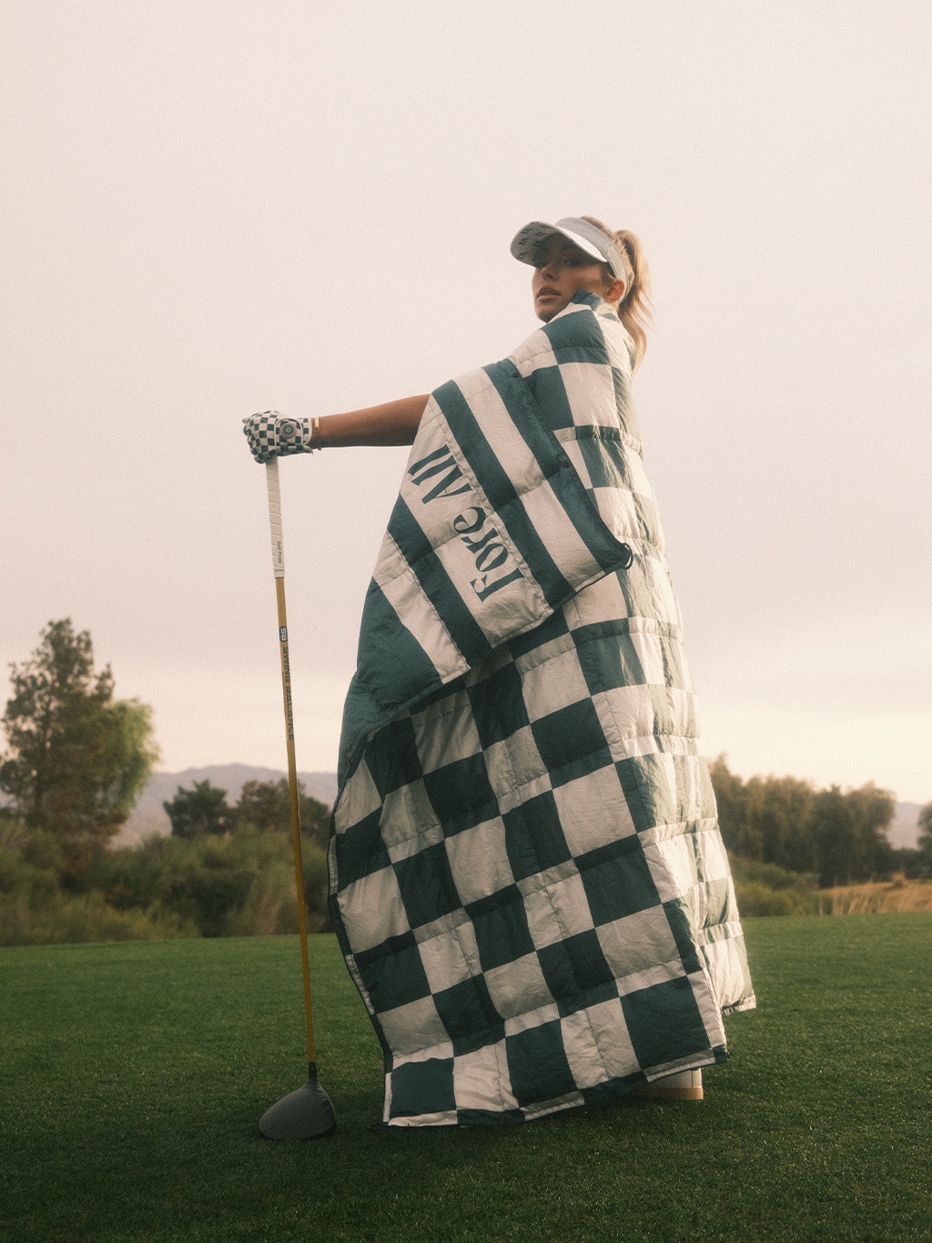Mother Puffer Blanket - Green Checkered