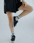 Maude Ruffle Top Socks - Green Stripe