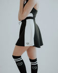 The Shane Knee High Socks - White/Green Stripes